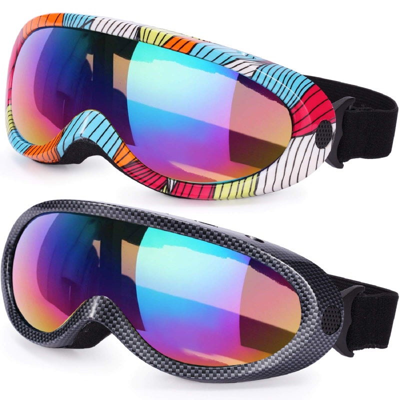 Rngeo Ski Goggles, Pack of 2, Snowboard Goggles for Kids, Boys & Girls, Youth, Men - Image 1